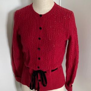 Button down red sweater